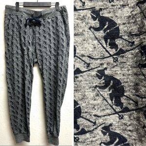 J. Crew Knit Goods Skier Print Jogger Sweatpants Gray Size M
